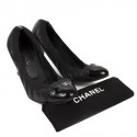 CHANEL T 38 c black and varnished leather pumps