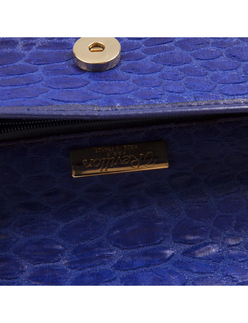 Sac du soir REVILLON en soie bleu encre 