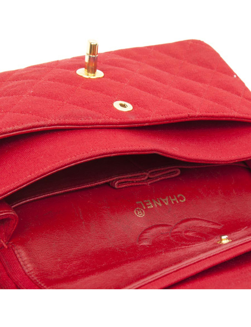 Sac CHANEL timeless jersey rouge