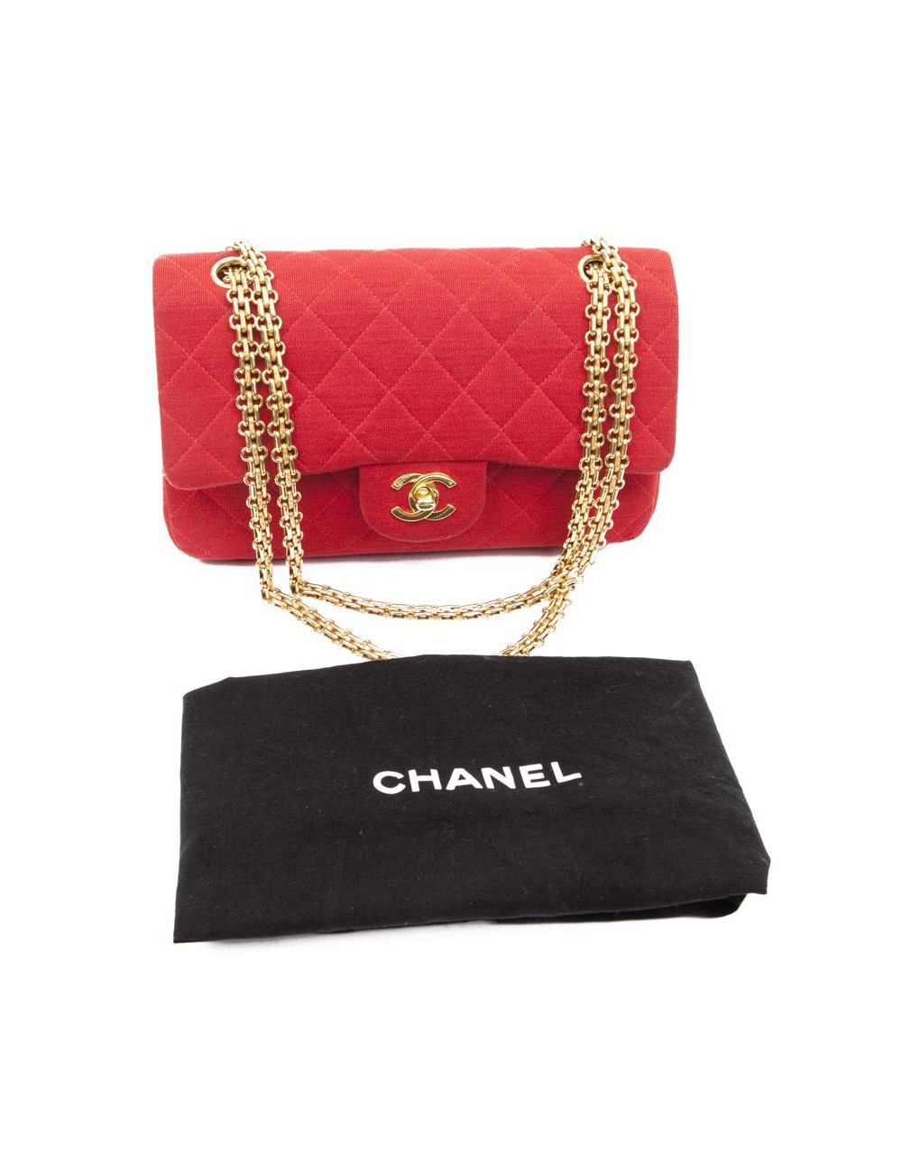 Sac CHANEL timeless jersey rouge