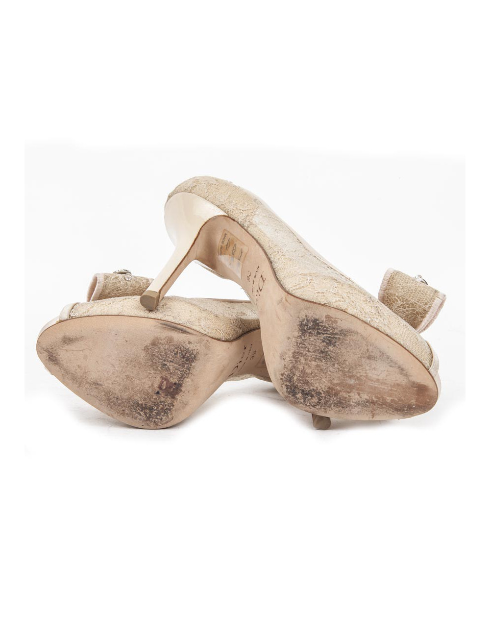 Escarpins Couture DIOR t 36 dentelle et brillants