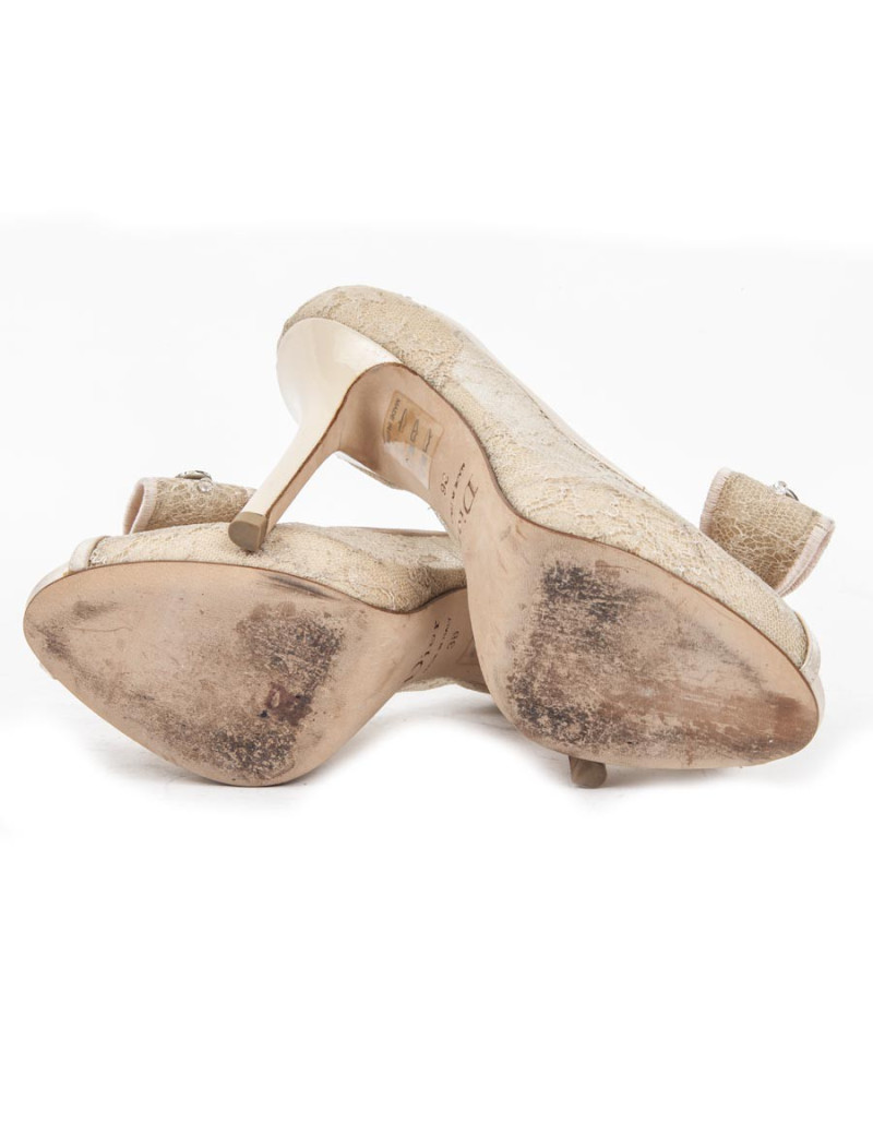 Escarpins Couture DIOR t 36 dentelle et brillants