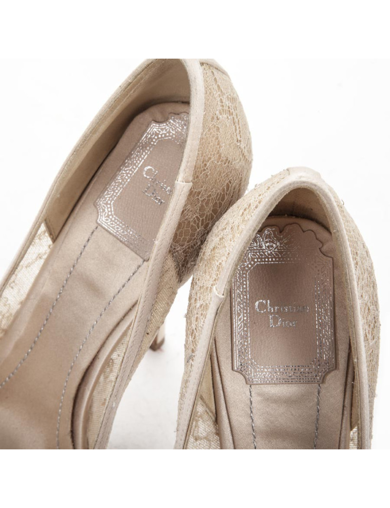 Escarpins Couture DIOR t 36 dentelle et brillants