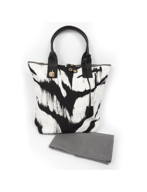 Sac cabas ALEXANDER Mc QUEEN toile et cuir 