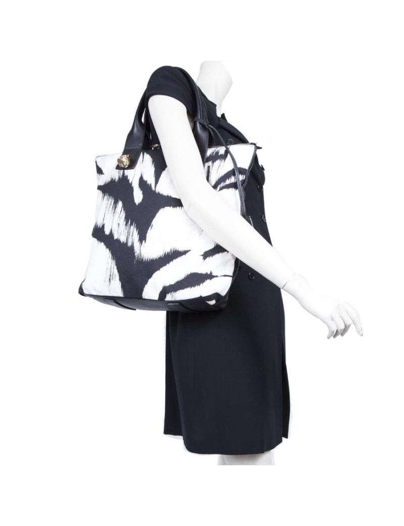 Sac cabas ALEXANDER Mc QUEEN toile et cuir 