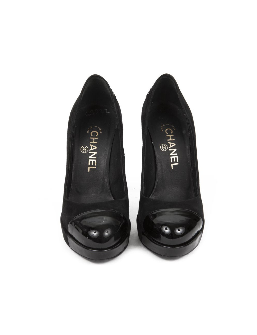 CHANEL T shoes 36.5 in Black Suede platform
