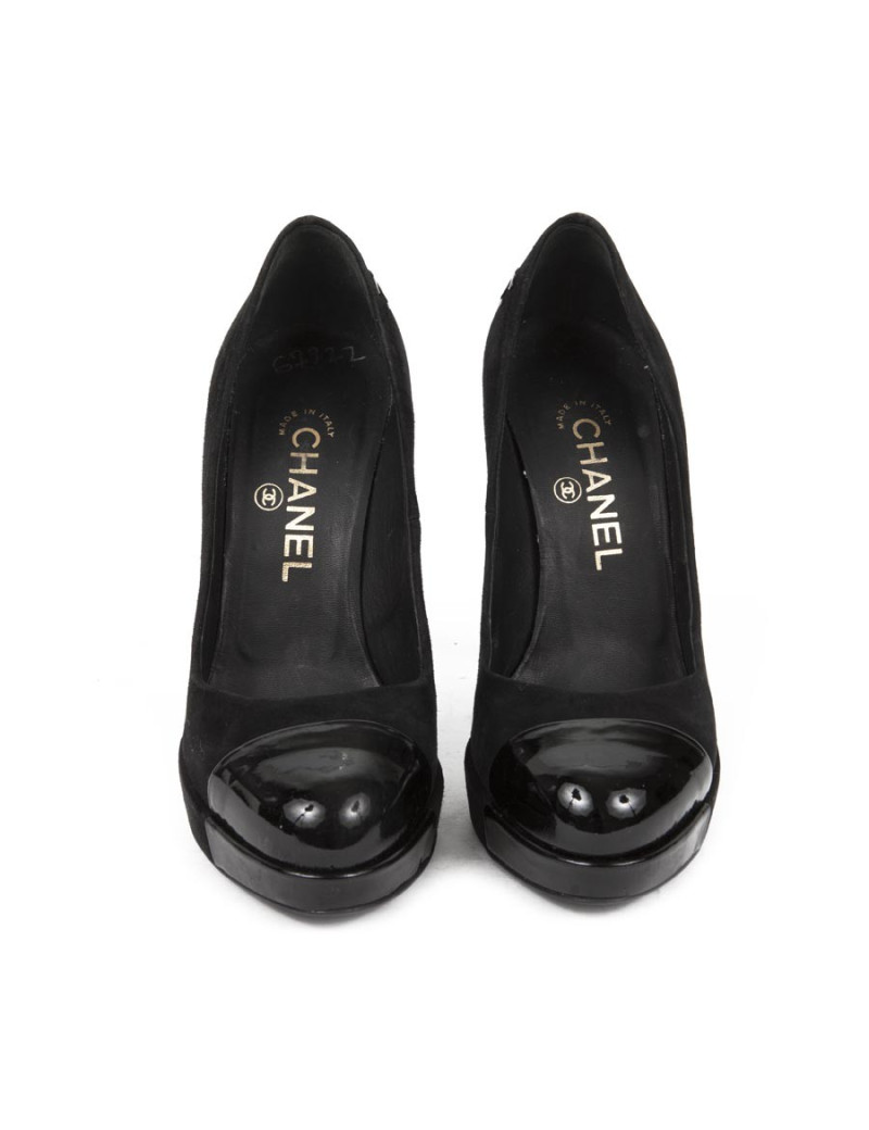 CHANEL T shoes 36.5 in Black Suede platform