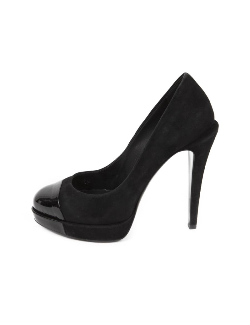 CHANEL T shoes 36.5 in Black Suede platform