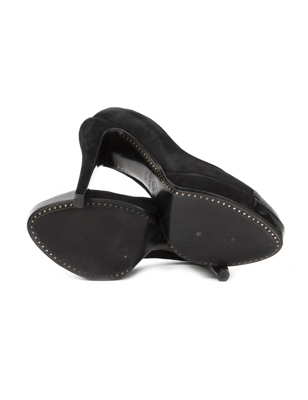 CHANEL T shoes 36.5 in Black Suede platform