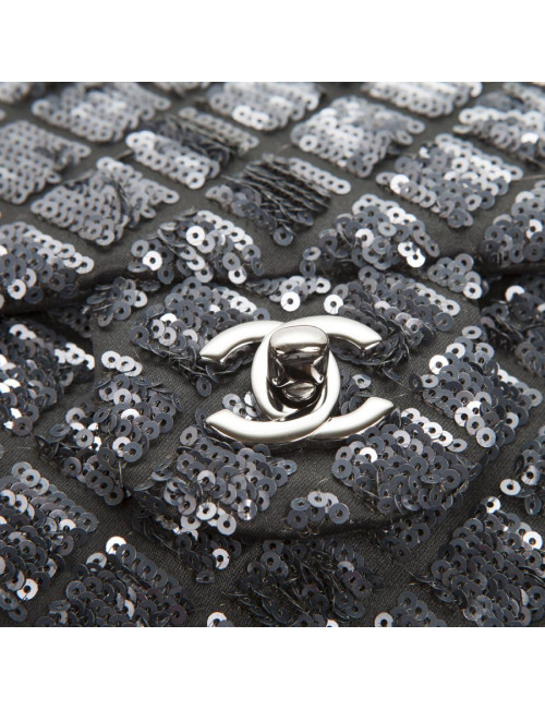 Sac timeless CHANEL à sequins bleu nuit