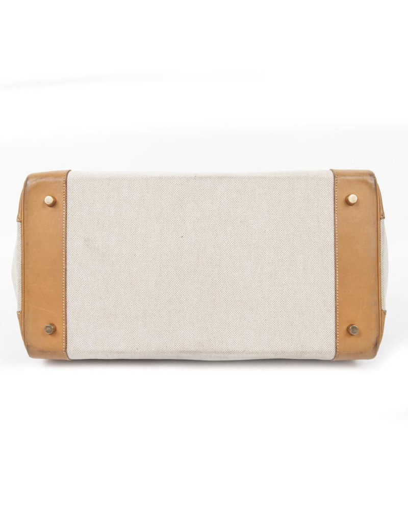 Sac Birkin 40 toile H  et cuir naturel