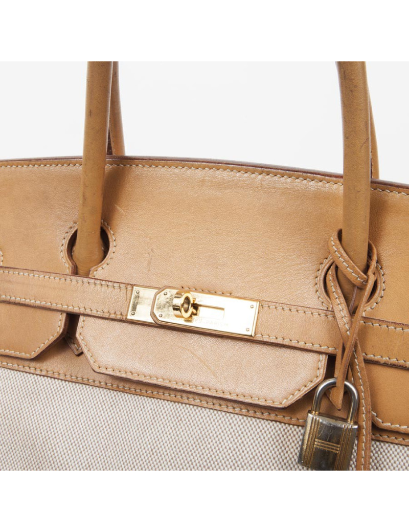Birkin 40: canvas and leather bag