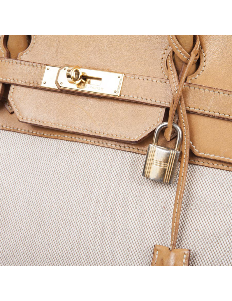 Birkin 40: canvas and leather bag