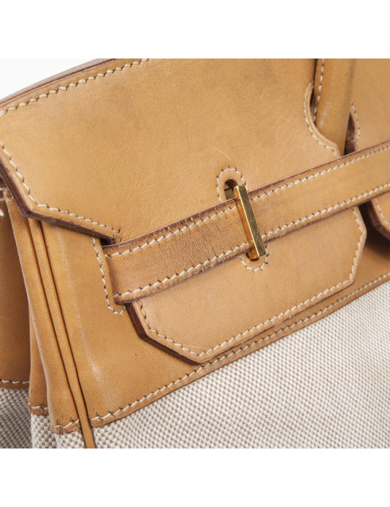 Birkin 40: canvas and leather bag