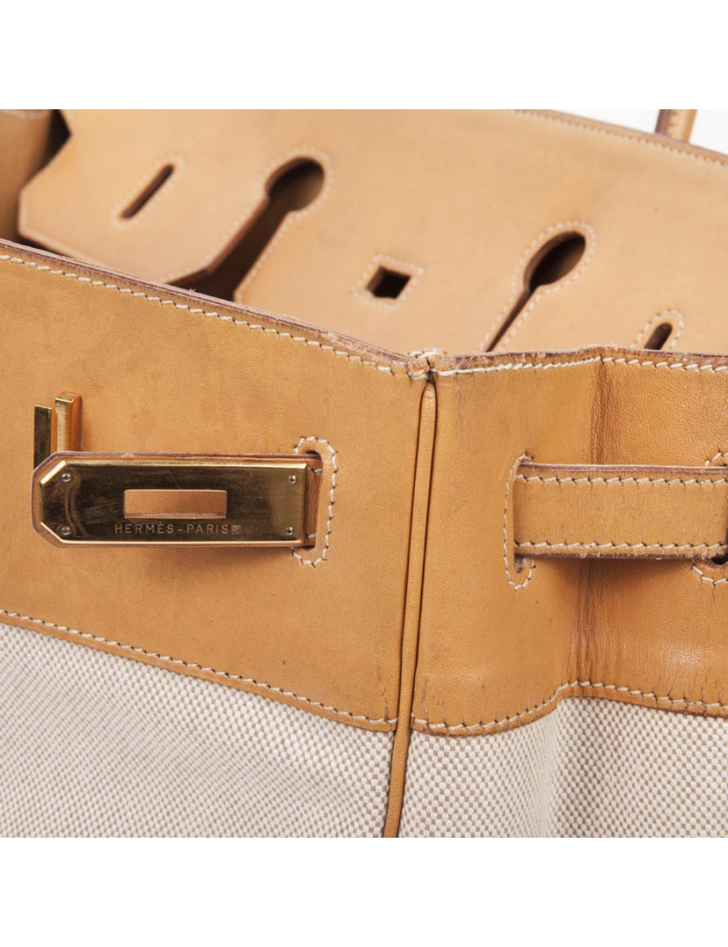 Birkin 40: canvas and leather bag
