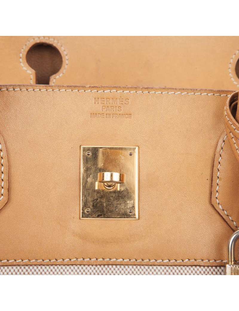 Birkin 40: canvas and leather bag