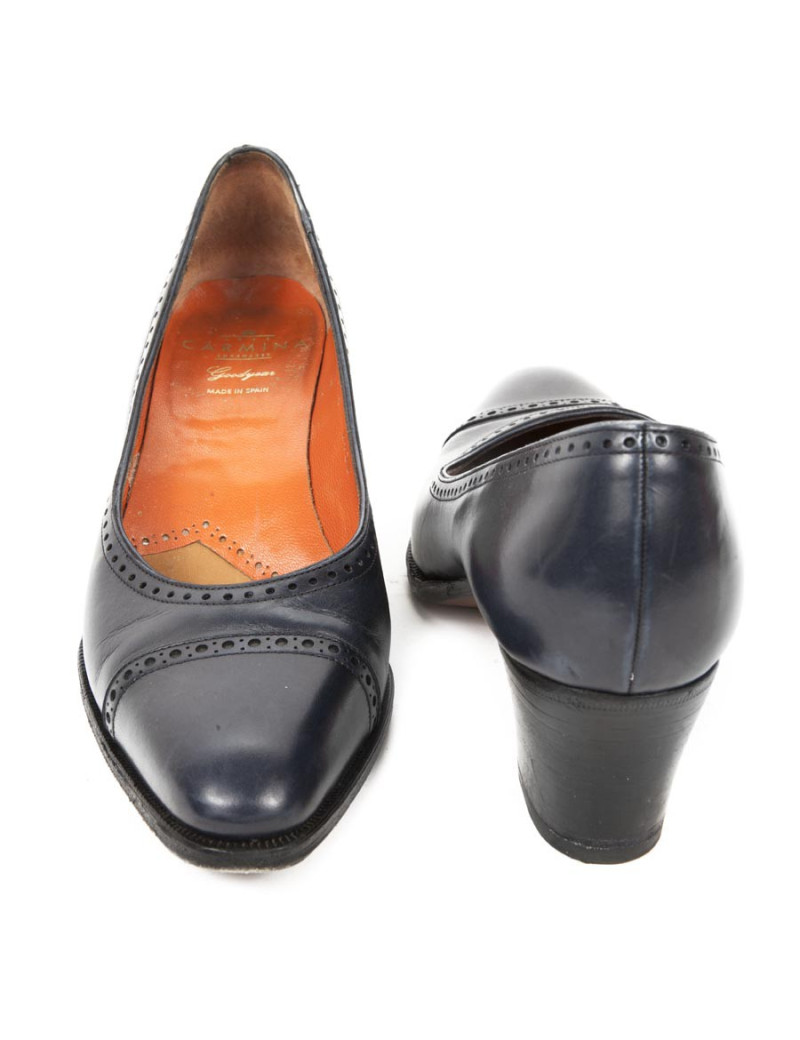 Mocassins CARMINA  (4UK) T 37 cuir bleu 