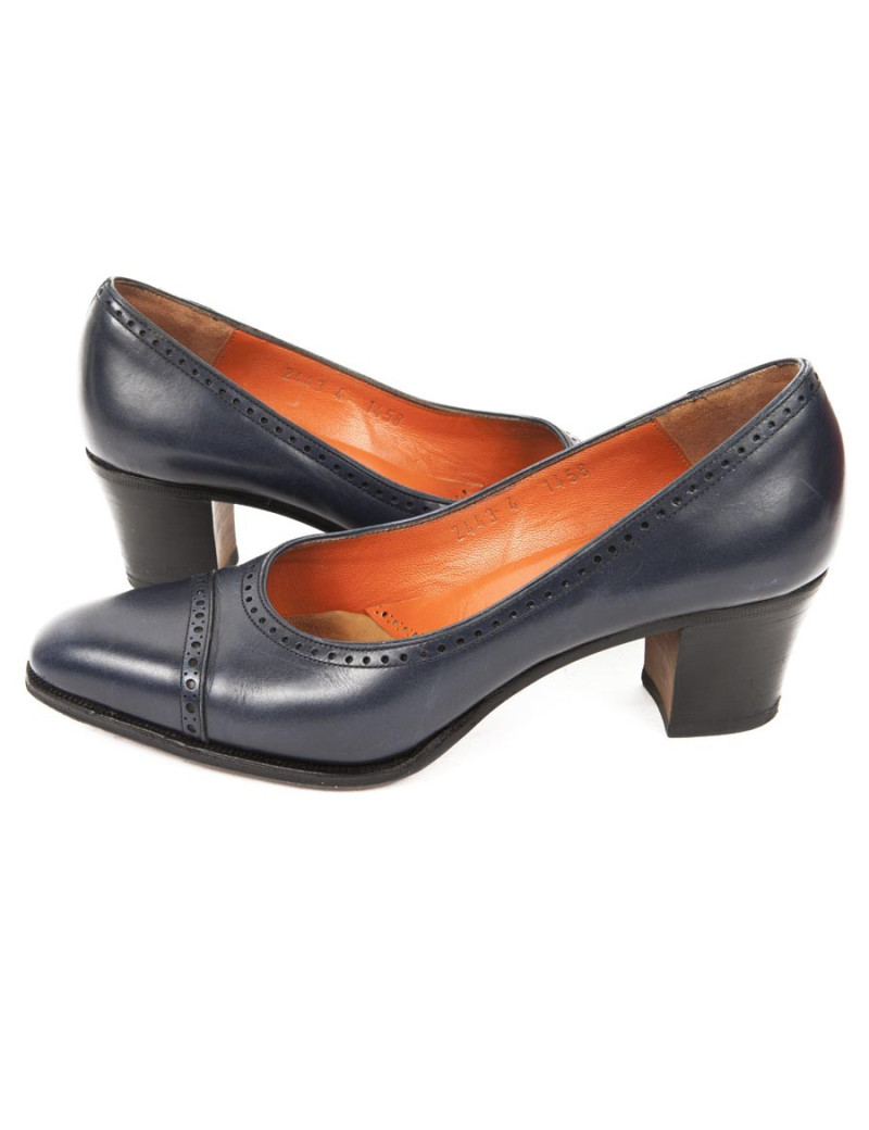 CARMINA (4UK) T 37 blue leather moccasins