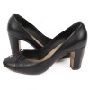 CHANEL T 39 shoes black leather