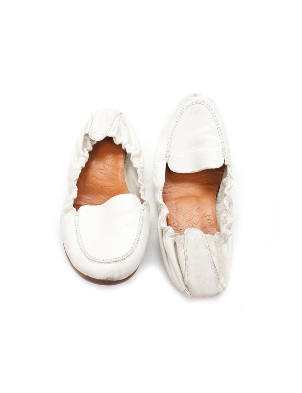 HERMES T 38 flats in White leather