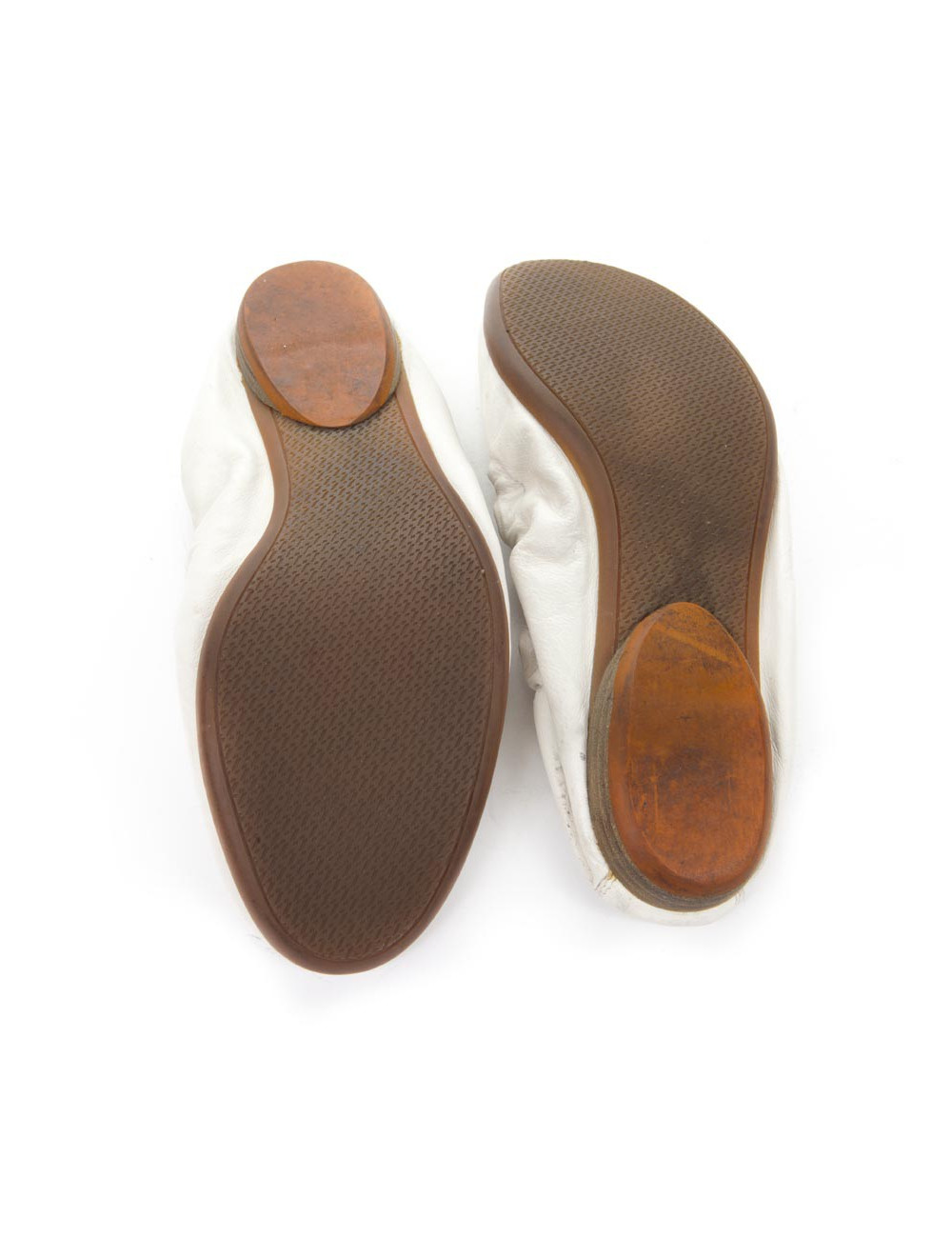 HERMES T 38 flats in White leather