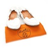 HERMES T 38 flats in White leather