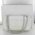 White beads leather bag Pearly CHANEL