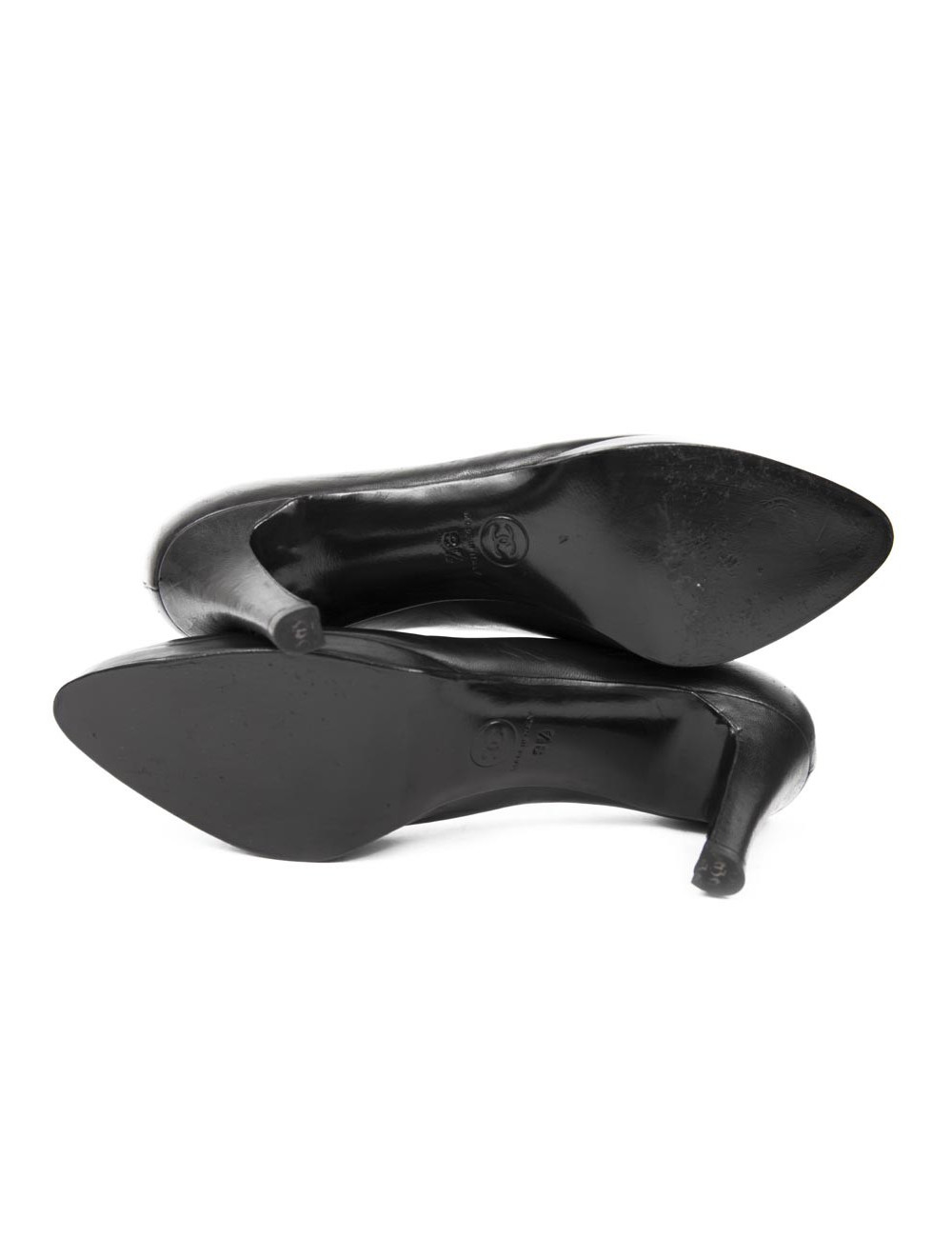 Shoes CHANEL T (8.5) 39.5 offset black lamb