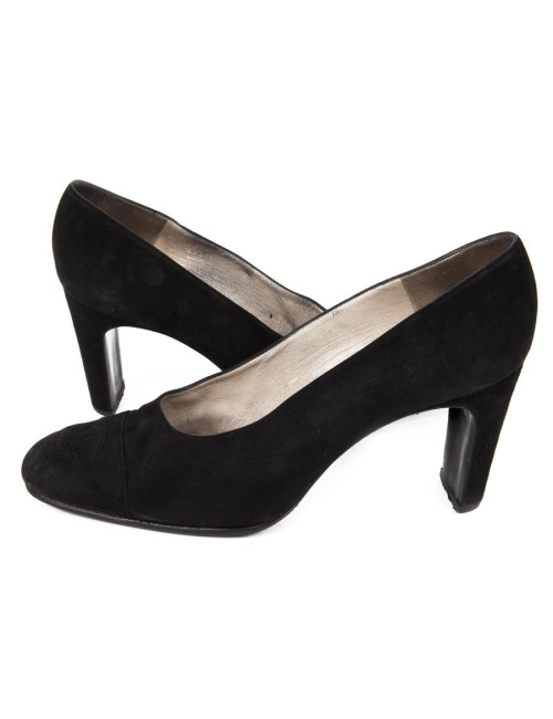 Escarpins CHANEL T 39 daim noir