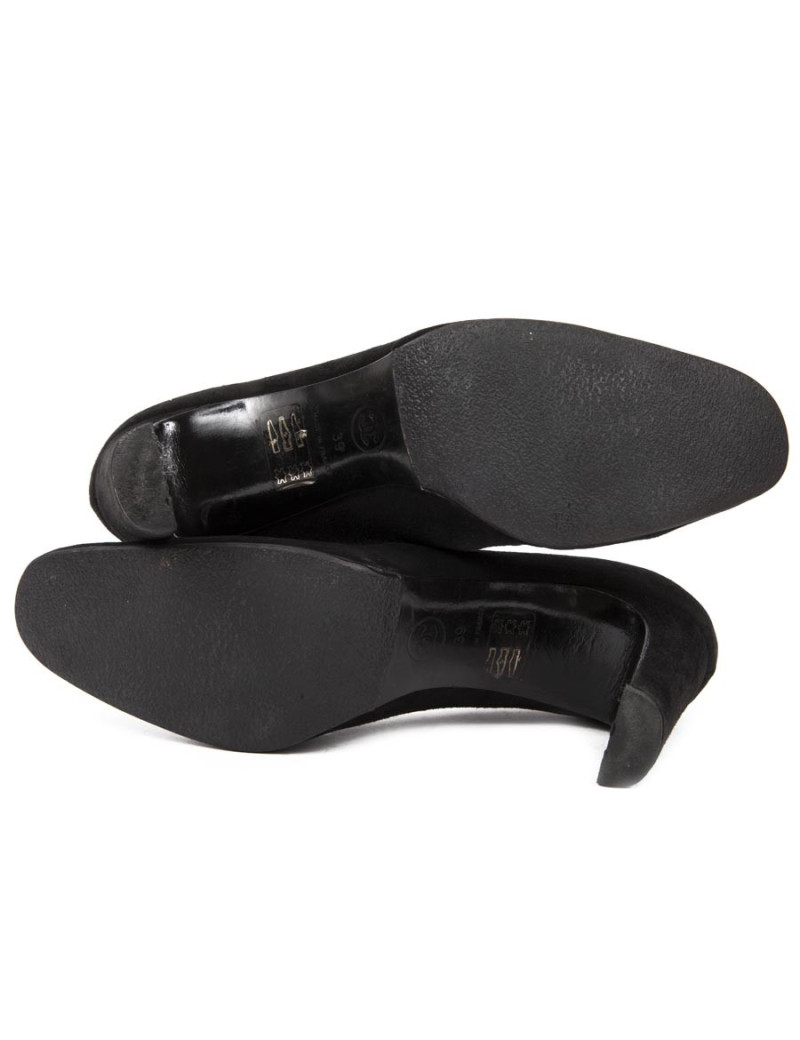CHANEL T 39 Black Suede pumps