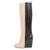 Boots Céline two-tone beige and black lamb leather T.36 FR.