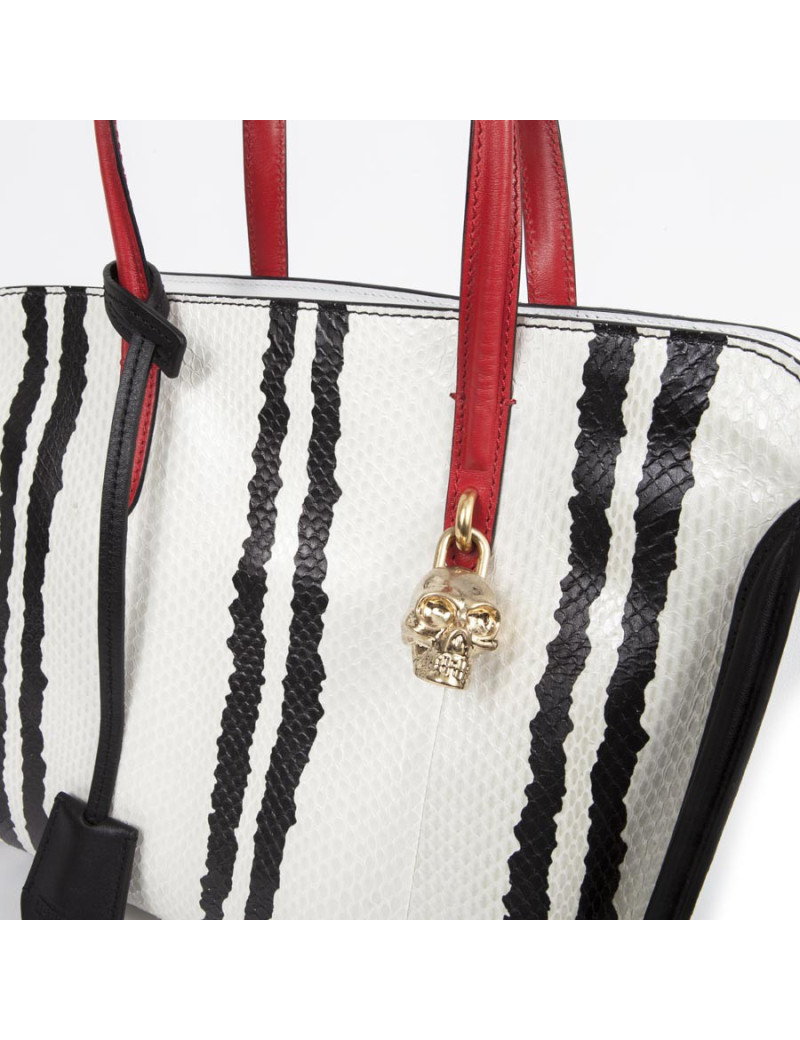 ALEXANDER Mc QUEEN leather and HABs python tote bag