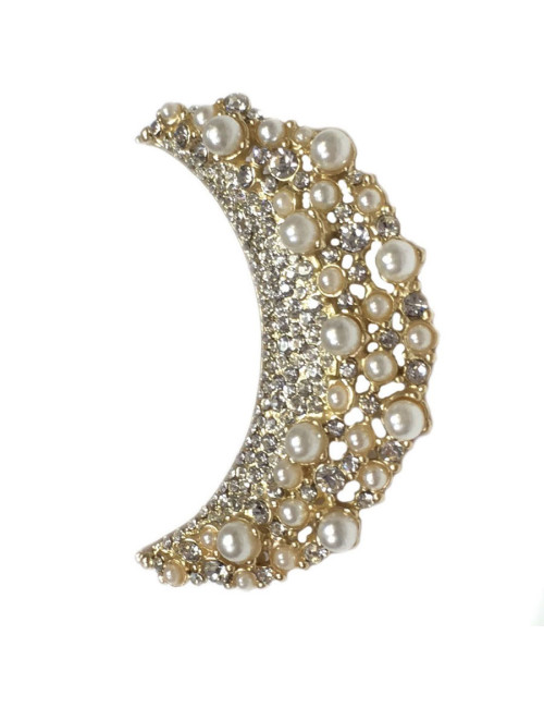PIN growing Moon CHANEL pearls and rhinestones