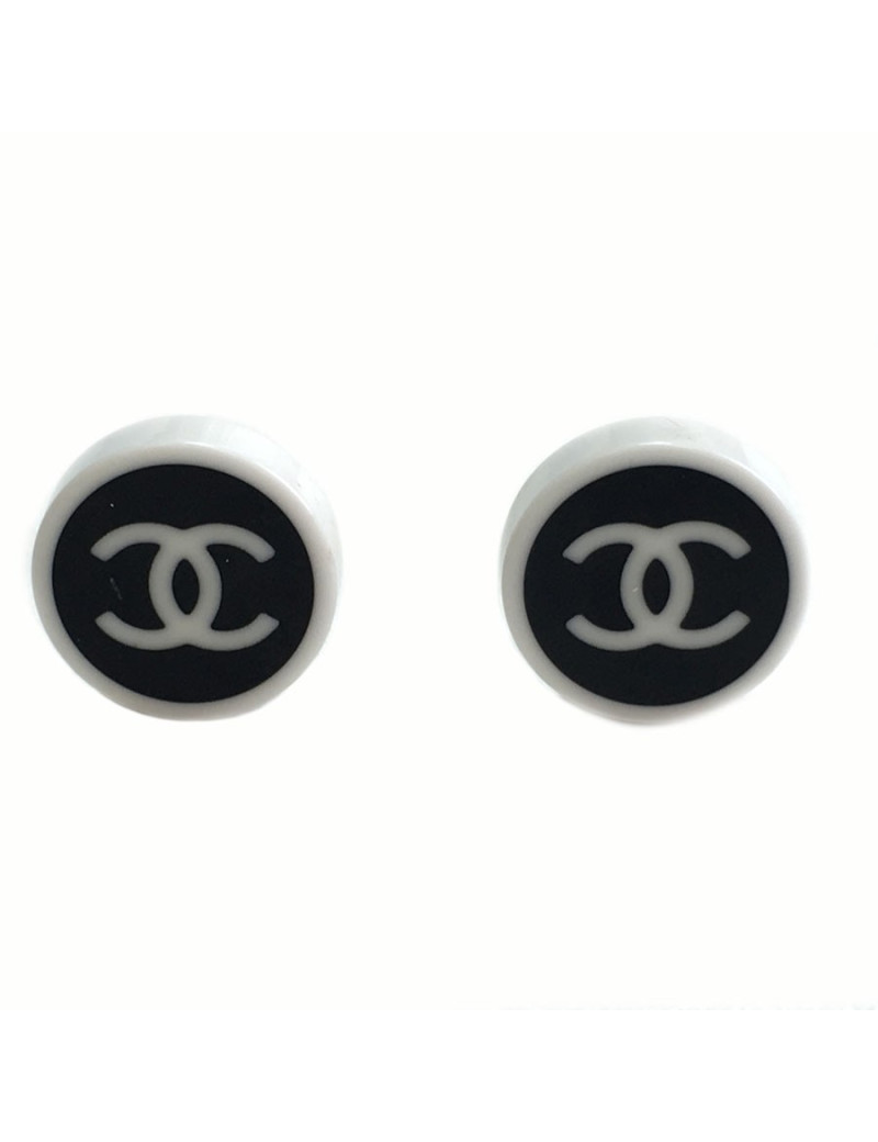 xxx Boucles d'oreille clips CHANEL bicolores