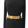 Belt "Fido" HERMES leather gold and Golden jewellery