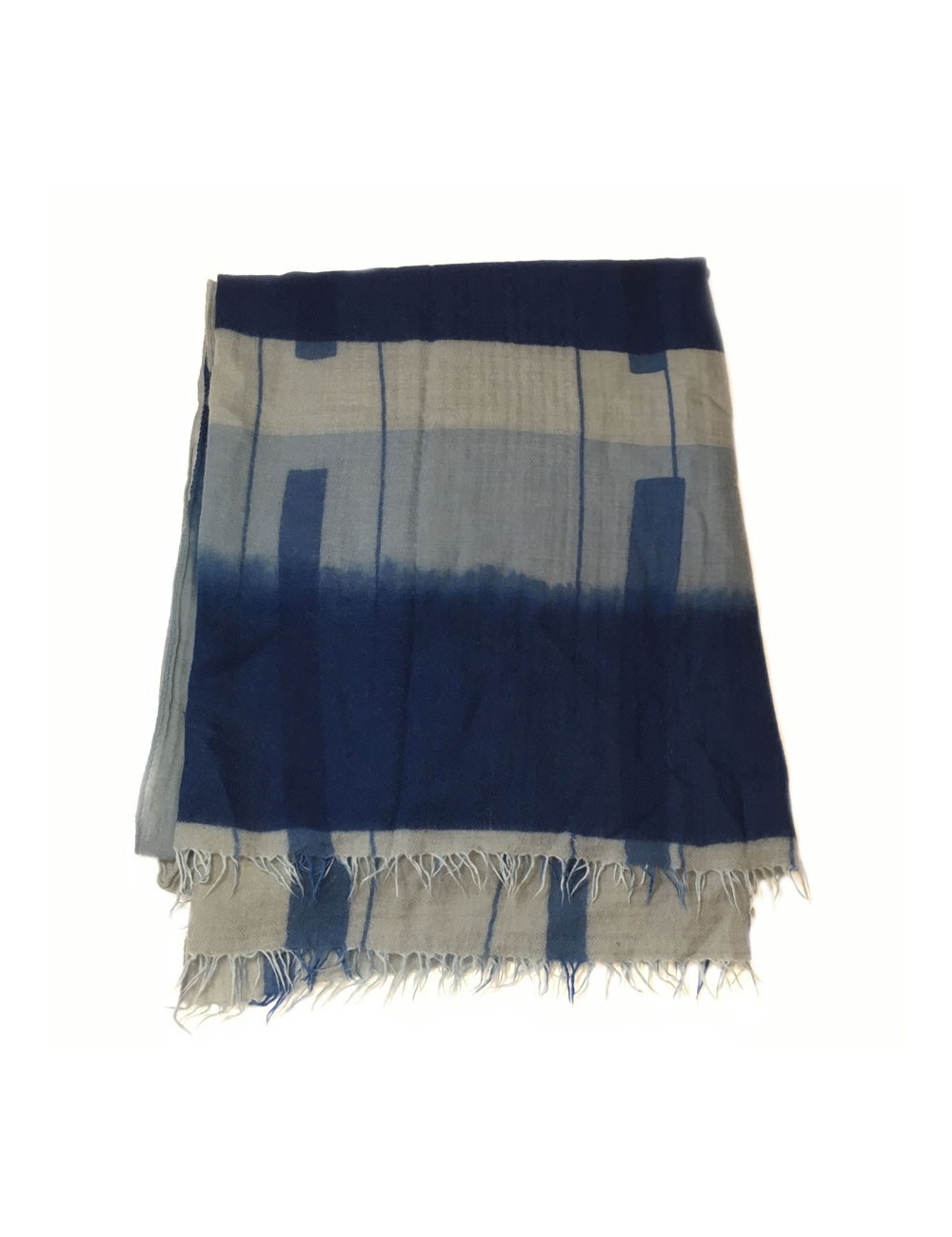 Wool shawl HERMES blue cashmere