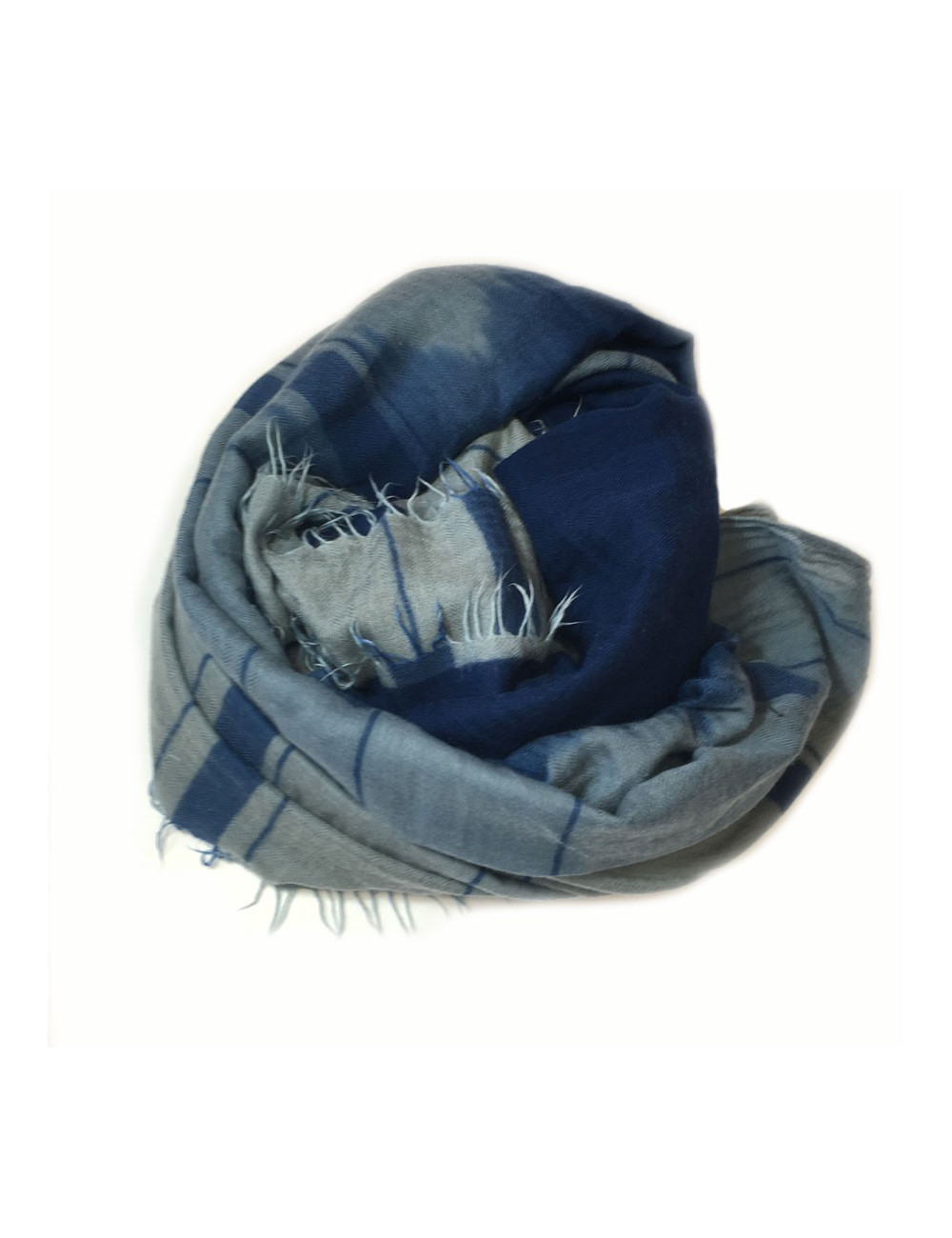 Wool shawl HERMES blue cashmere