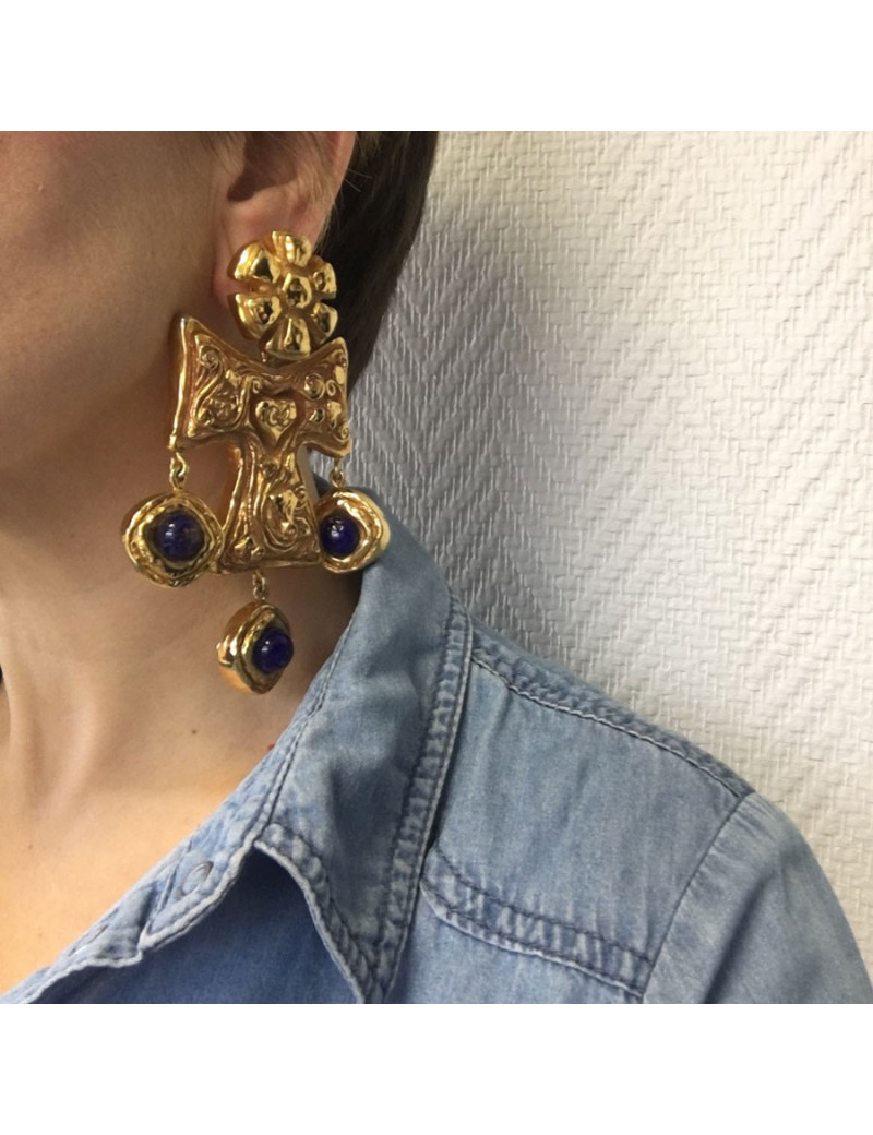 xxx Boucles d'oreille clips CHRISTIAN LACROIX Couture