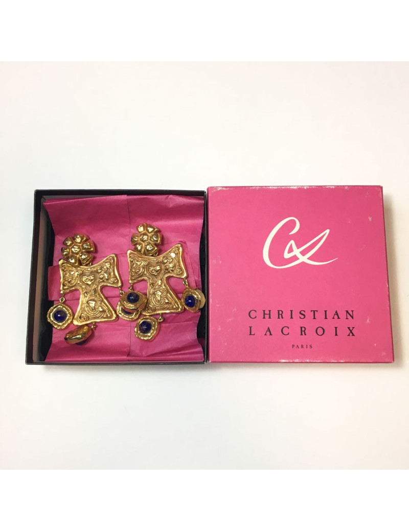 xxx Boucles d'oreille clips CHRISTIAN LACROIX Couture