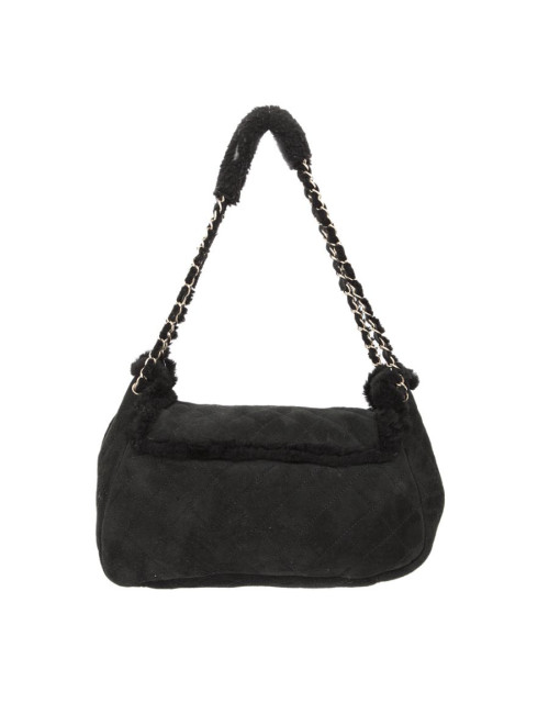 Sac CHANEL peau retourné noir