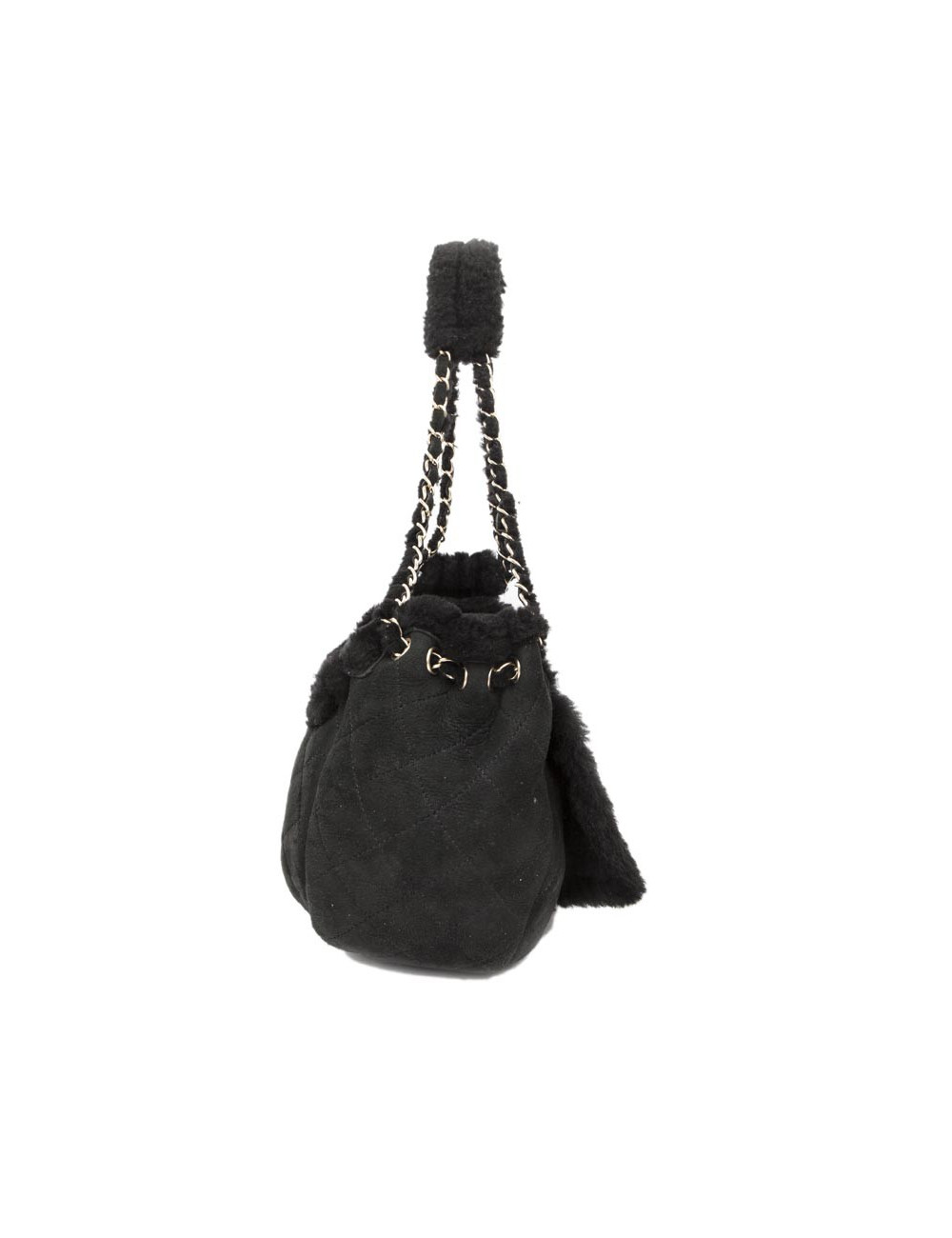 Sac CHANEL peau retournée noire