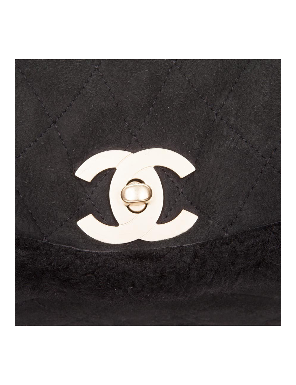 Sac CHANEL peau retournée noire