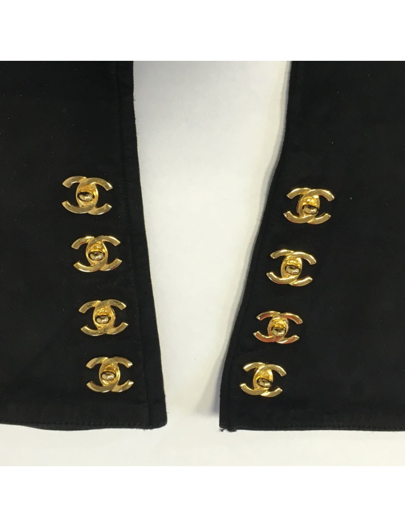 Gants CHANEL daim noir taille 6,5