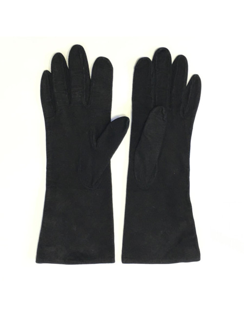 CHANEL black size 6.5 suede gloves