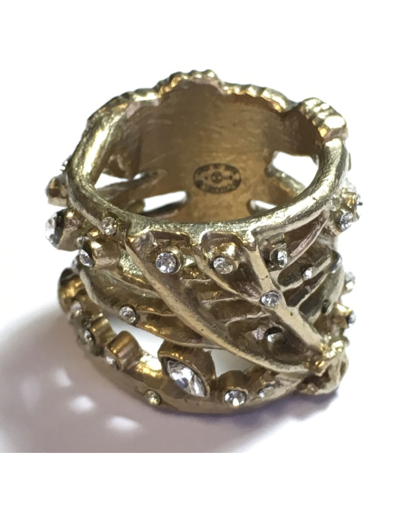 Ring CHANEL gold and rhinestone size 52