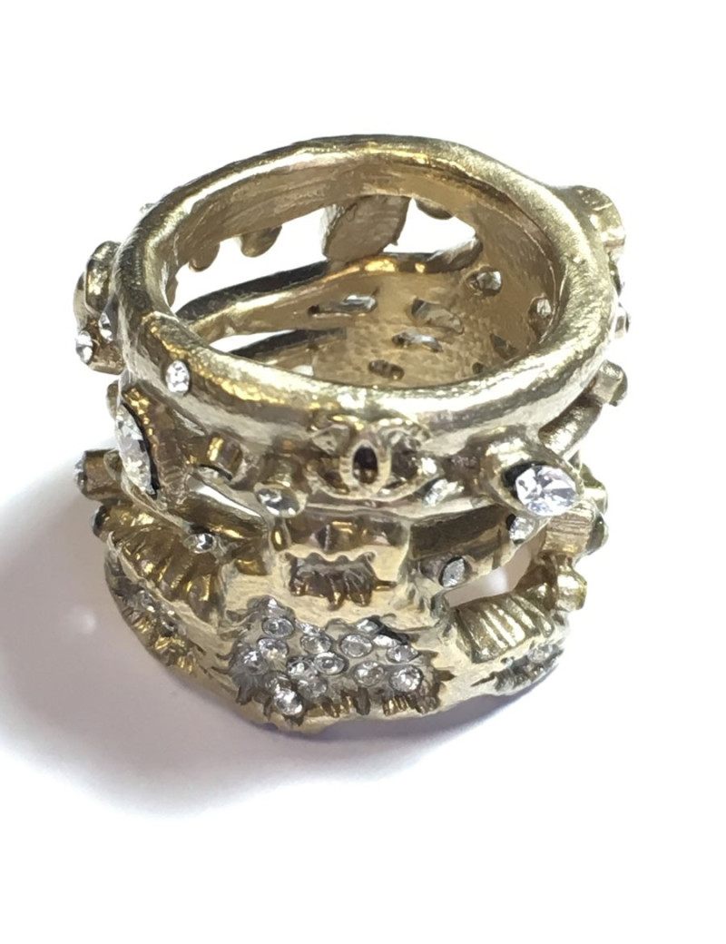 Ring CHANEL gold and rhinestone size 52