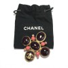 PIN CHANEL in gold metal and glass paste violet