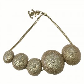 CHANEL necklace "Sea Urchin" in gilded metal