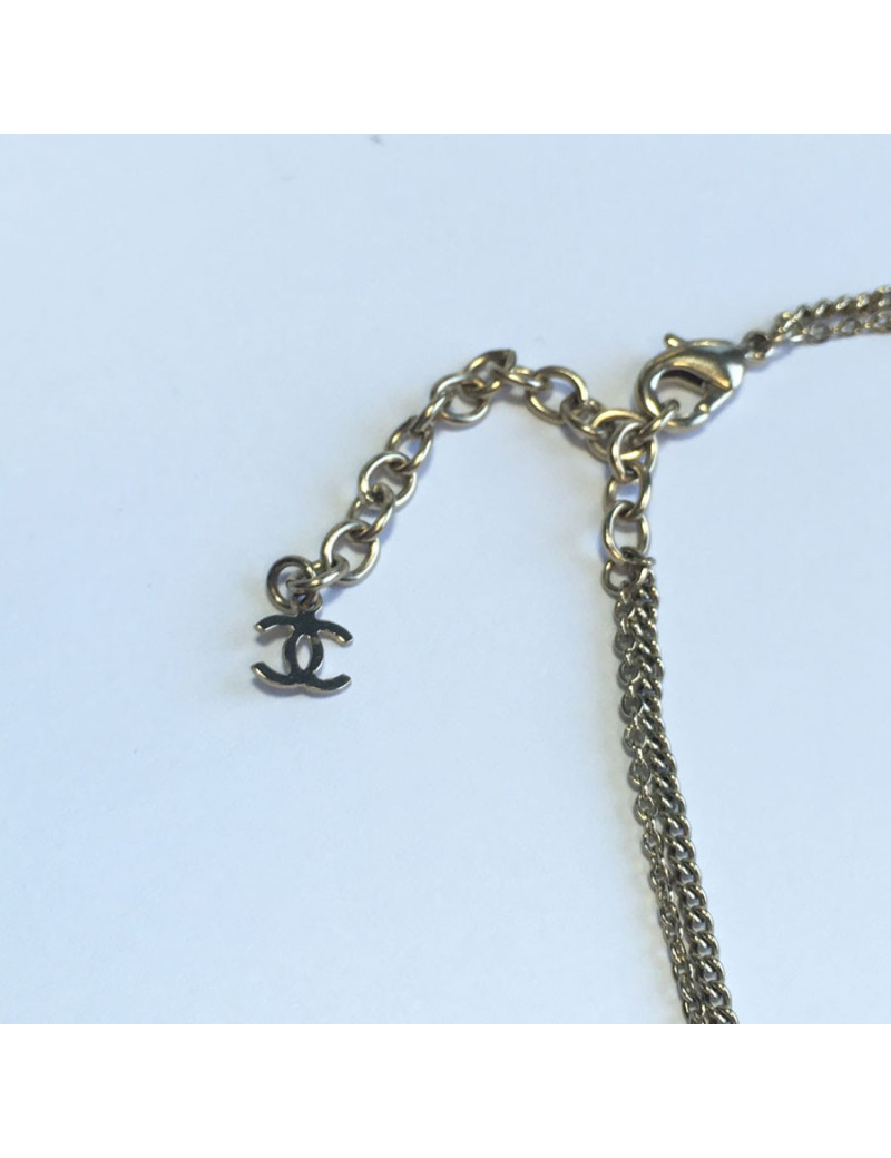 CHANEL necklace double gold chain