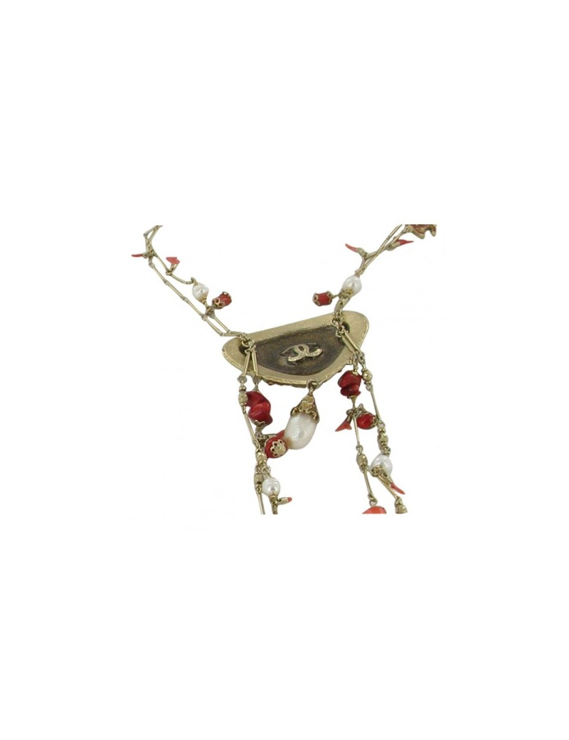 Sautoir corail & perles d'eau douce CHANEL